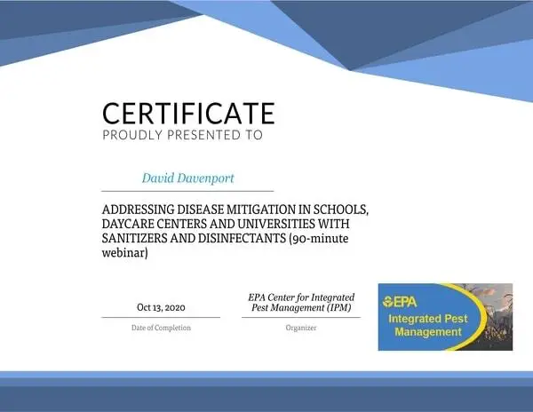 DBCM Clean certificate for Disease Mitigation